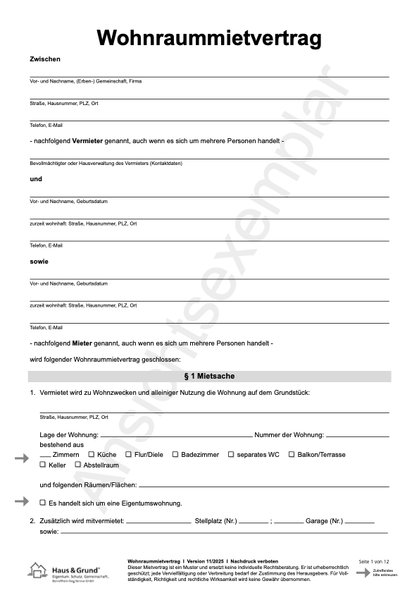 Wohnraummietvertrag