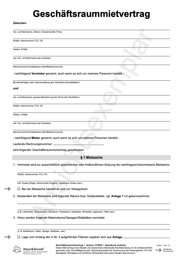 Geschäftsraummietvertrag